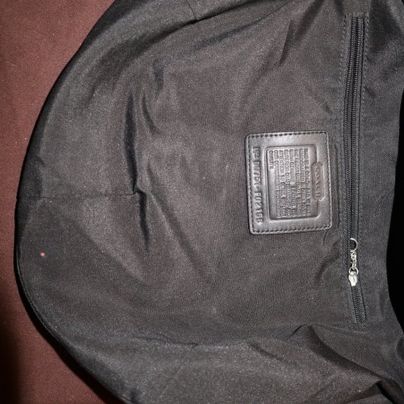 Coach shoulder/hobo bag - black with leather trim - Picture 5 of 6